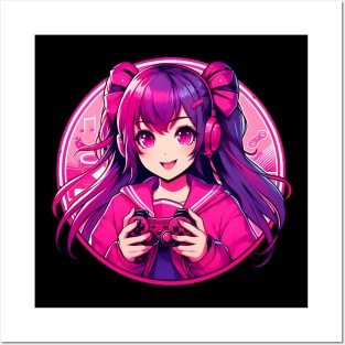 Pink gamer girl cute Posters and Art